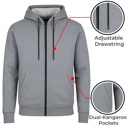 Charcoal (Classic) Large Men’s Fleece-Lined Full-Zip Hoodie (S-3XL)